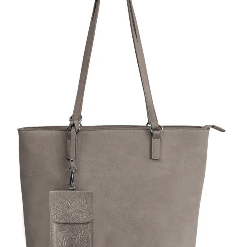 CLEARANCE! Save the Girls Techy Tote-Combo Light Gray/zip top, multi compartment